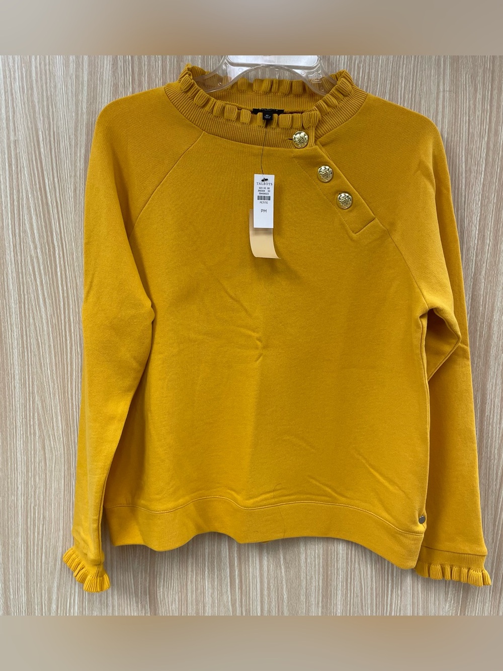 NWT Talbots Yellow Sweatshirt Size MP